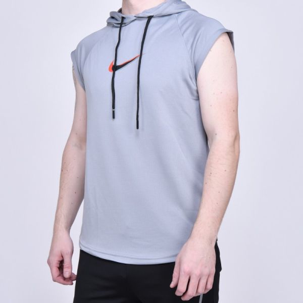 T-shirt with hood Nike Gray art bezf-2